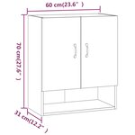 vidaXL Armoire murale Noir 60x31x70 cm Bois d'ingénierie