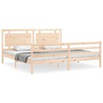 vidaXL Cadre de lit avec tête de lit 200x200 cm bois massif