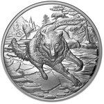 Pièce de monnaie en Argent 20 Dollars g 31.39 Millésime 2025 Great Hunters GREY WOLF