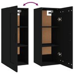 vidaXL Armoire suspendue Noir 35x34x90 cm Bois d'ingénierie