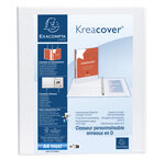 Classeur Pp Personnalisable Kreacover - 4 Anneaux En D 20mm - A4 Maxi - Blanc - X 10 - Exacompta