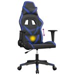 vidaXL Chaise de jeu de massage Noir et bleu Similicuir
