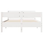 vidaXL Cadre de lit sans matelas blanc 135x190 cm bois de pin massif