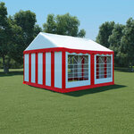 vidaXL Couverture de chapiteau 4x4 m Rouge et blanc