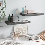 vidaXL Étagère murale flottante 2 Pièces Gris brillant 50x23x3 8 cm MDF
