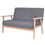 vidaXL Ensemble de canapés 2 Pièces Tissu Gris foncé