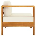 Salon de jardin meuble d'extérieur ensemble de mobilier 6 pièces avec coussins blanc crème bois d'acacia 02_0016638