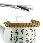 Théière Jiangxi en faïence 1 litre + paille inox avec filtre
