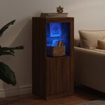 vidaXL Buffet avec lumières LED chêne marron 41x37x100 cm