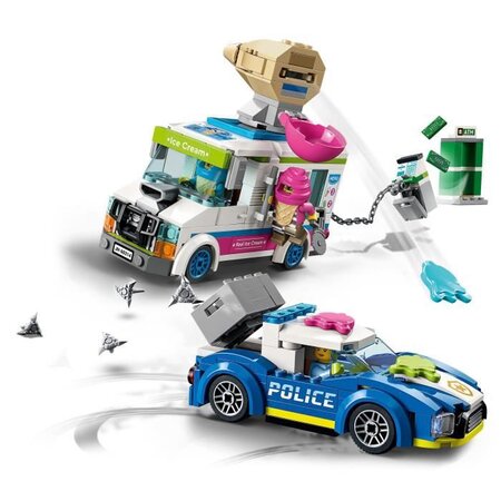 Lego 60314 city la course-poursuite du camion de glaces jouet voiture pour  enfants +5 ans avec véhicule d'interception - La Poste