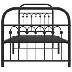 vidaXL Cadre de lit métal avec tête de lit/pied de lit noir 75x190 cm