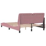 vidaXL Cadre de lit avec lumières LED rose 120x200 cm velours