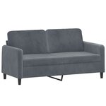 vidaXL Ensemble de canapés 2 Pièces avec coussins gris foncé velours