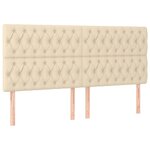vidaXL Sommier à lattes de lit avec matelas Crème 180x200 cm Tissu