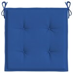 vidaXL Coussins de chaise de jardin lot de 4 bleu royal 40x40x3 cm