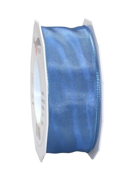 Ruban de soie acetat laitonné lyon 25-m-rouleau 40 mm bleu ciel