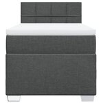vidaXL Sommier à lattes de lit avec matelas Gris foncé 90x200 cm Tissu