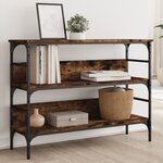 vidaXL Table console chêne fumé 100x32x75 cm bois d'ingénierie