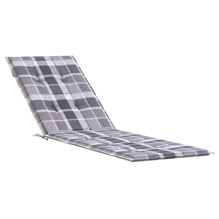 vidaXL Coussin de chaise de terrasse carreaux gris (75+105)x50x4 cm