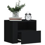 vidaXL Tables de chevet murales 2 Pièces noir 45x30x35 cm