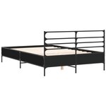 vidaXL Cadre de lit noir 135x190 cm bois d'ingénierie et métal