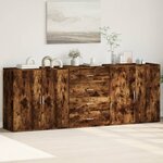 vidaXL Buffets 3 Pièces Chêne fumé Bois d'ingénierie