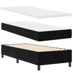 Lit Box Spring vidaXL avec Matelas et LED Noir 80x200 cm Velours