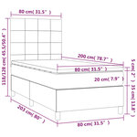 vidaXL Sommier à lattes de lit et matelas et LED Gris foncé 80x200 cm