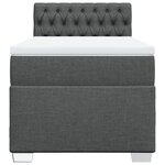 vidaXL Sommier à lattes de lit avec matelas Gris foncé 100x200cm Tissu
