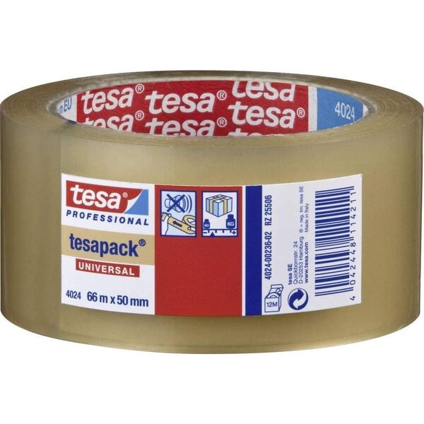 Adhésif d'emballage tesaPack PP Acrylique Silencieux 50 Mic 50mm x L66 m Transparent TESA