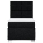 vidaXL Sommier à lattes de lit et matelas Noir 80x200 cm Tissu