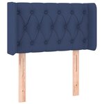 vidaXL Tête de lit avec oreilles Bleu 83x16x78/88 cm Tissu