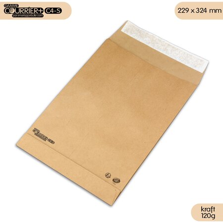 Lot de 50 enveloppes kraft 120g à soufflets c4 - gamme courrier+