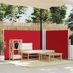 vidaXL Auvent latéral rétractable Rouge 120 x 600 cm