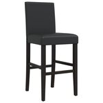 vidaXL Chaises de bar lot de 2 bois massif d'hévéa et similicuir