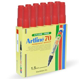 Marqueur '70' permanent indélébile pointe conique 1 5 mm rouge x 12 ARTLINE