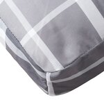 vidaXL Coussins de palette 2 Pièces carreaux gris tissu