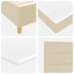 vidaXL Box Spring lit avec Matelas Crème 90x200 cm