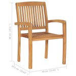 vidaXL Chaises de jardin lot de 2 et coussins crème Bois teck massif