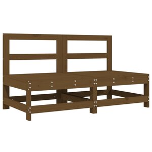 vidaXL Canapés centraux de jardin 2 Pièces marron miel bois de pin solide