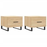 vidaXL Tables basses 2 Pièces chêne sonoma 50x50x40 cm bois d'ingénierie