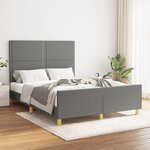 vidaXL Cadre de lit avec tête de lit Gris foncé 140x200 cm Tissu