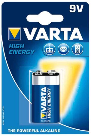 Pile alcaline 'High Energy' E-Bloc (9V/6LR61) VARTA