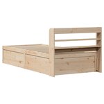 vidaXL Cadre de lit avec tête de lit 75x190 cm bois de pin massif