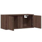 vidaXL Meuble TV mural avec lumières LED chêne marron 80x31x35 cm
