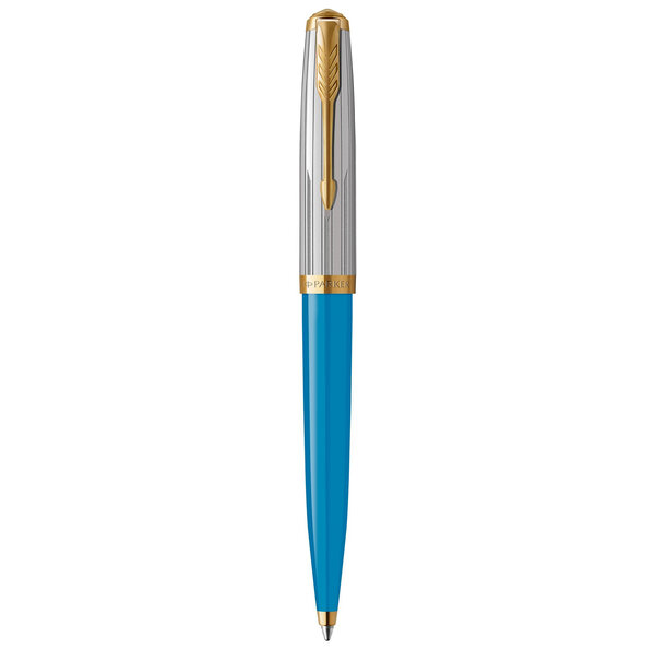 Stylo bille haut de gamme Parker 51 Premium  Turquoise  Recharge d'encre noire pointe moyenne  coffret cadeau
