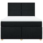 vidaXL Sommier à lattes de lit avec matelas Noir 160x200 cm Tissu