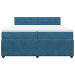 vidaXL Sommier à lattes de lit et matelas Bleu 200x200 cm velours