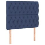 vidaXL Cadre de lit avec tête de lit Bleu 90x200 cm Tissu