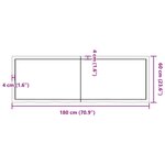 vidaXL Dessus de table 180x60x(2-4) cm bois de chêne massif non traité